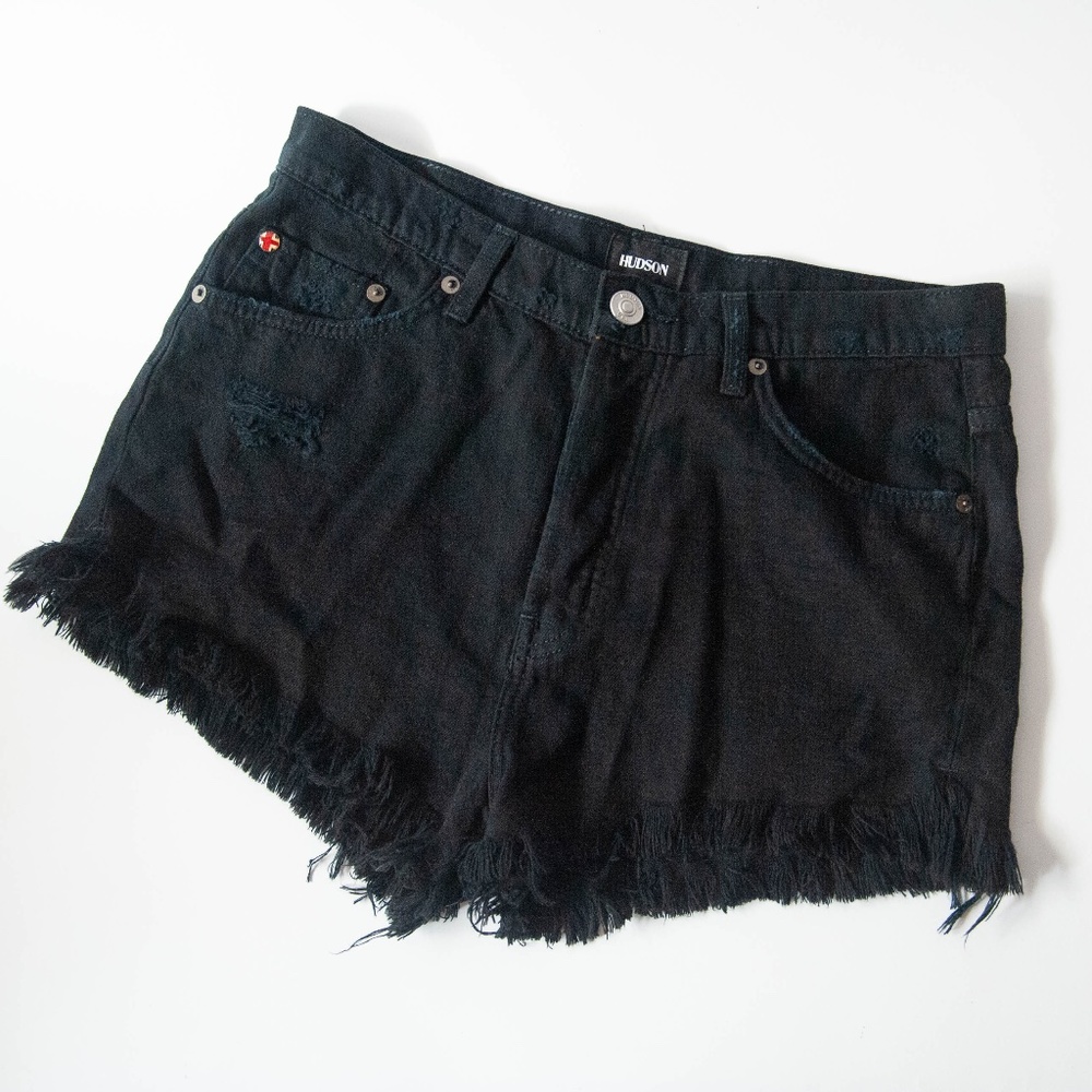 Hudson Jeans Tori Slouch Short in Black